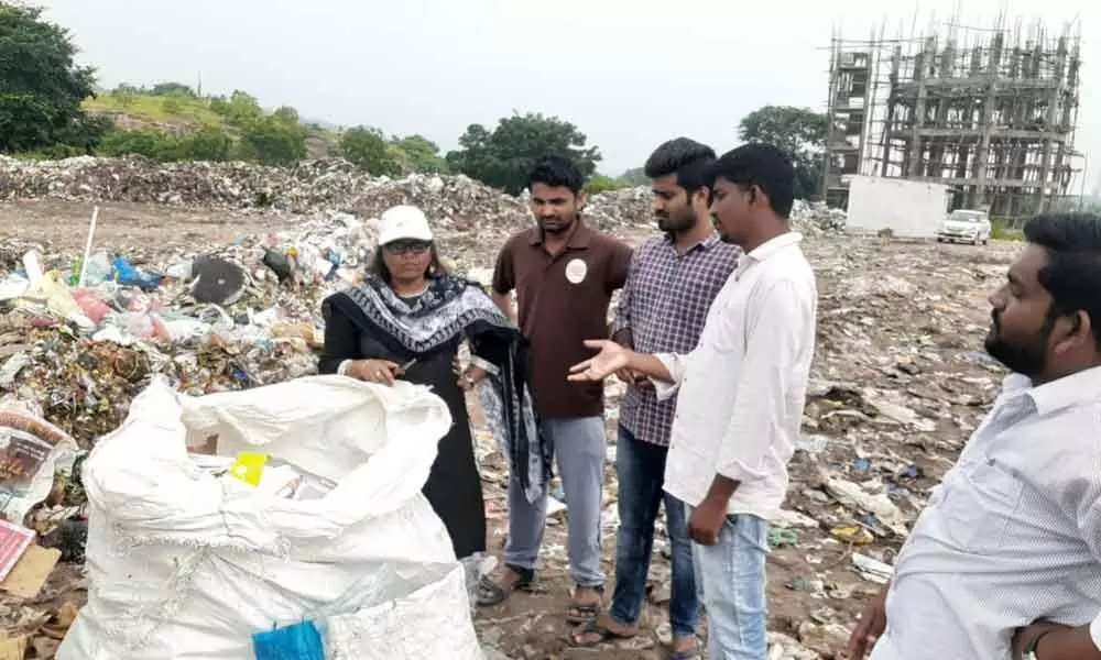 Municipal Commissioner G Swarupa Rani inspects garbage recycling center in Mancherial