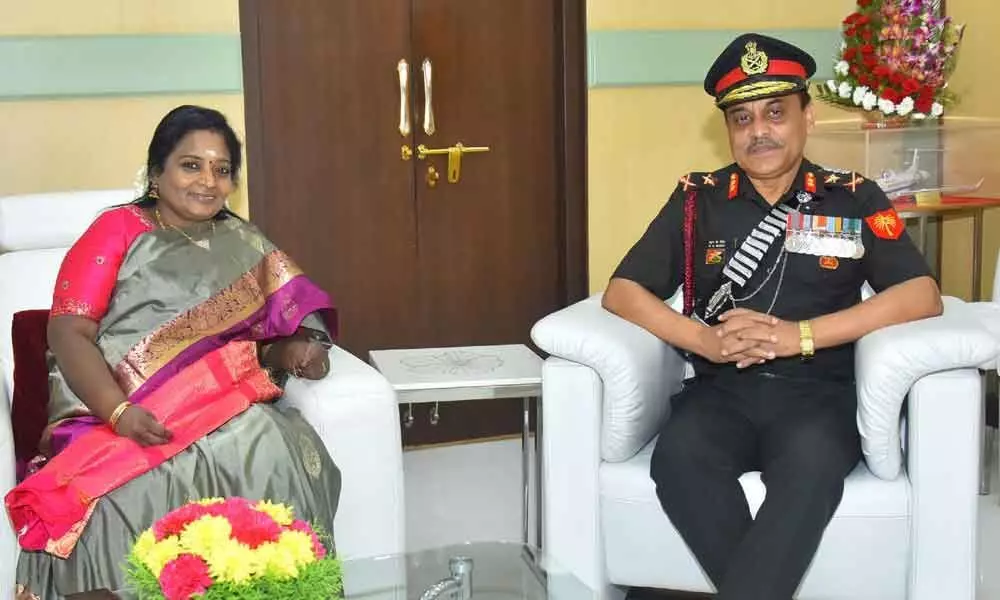 Telangana and Andhra Sub Area General Officer Commanding calls on Governor