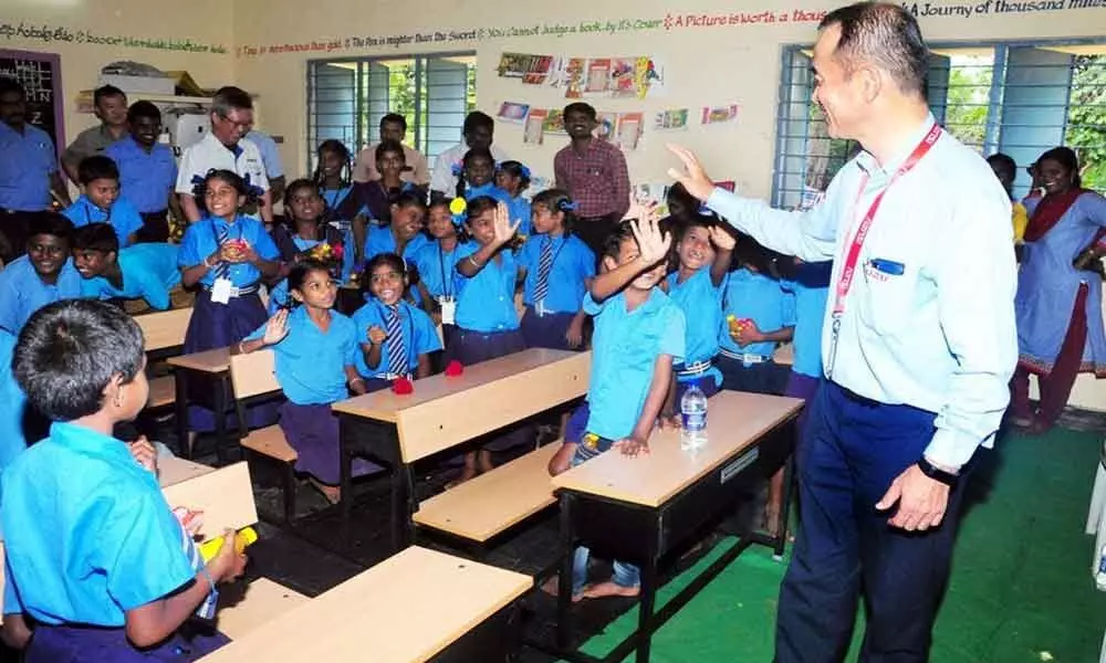 Sri City Japanese companies donate benches to schools  in Tirupati