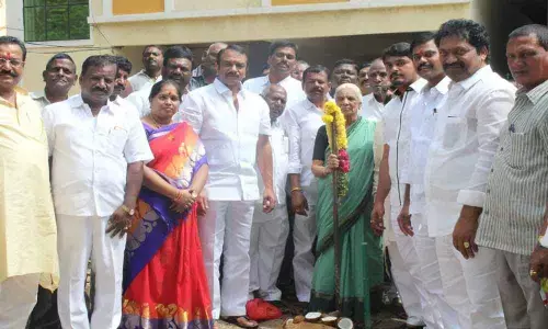 MLA Devireddy Sudheer Reddy, corporator Cheruku Sangeetha Prashanth Goud launch development works