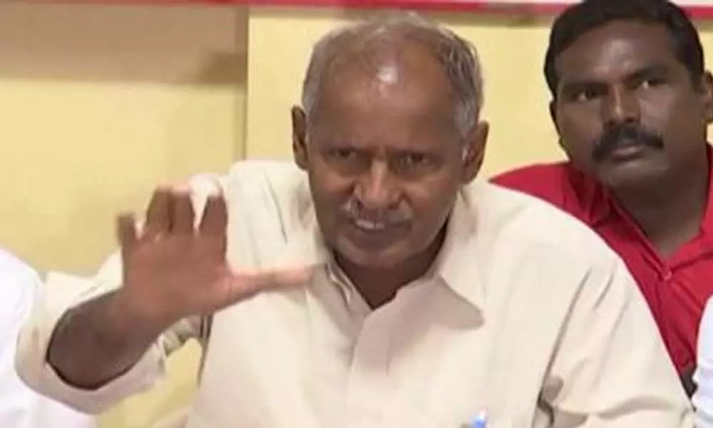 CPI leader Kunamaneni Sambasiva Rao stages indefinite hunger strike in support of TSRTC