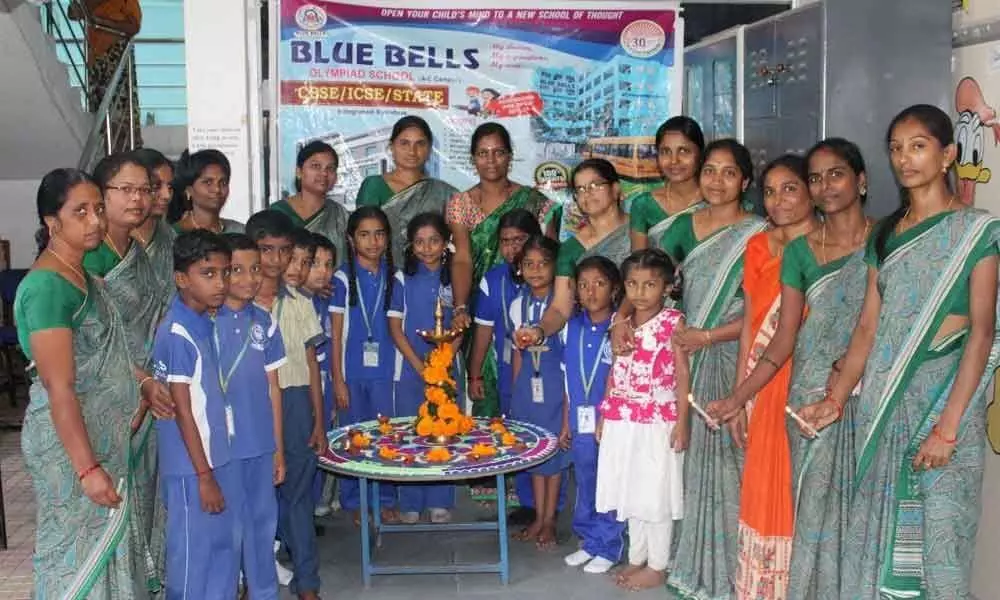 Eco Diwali celebrated at Blue Bells School in Karimnagar