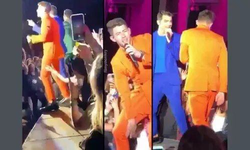 Nick Jonas groped by female fan during L A concert