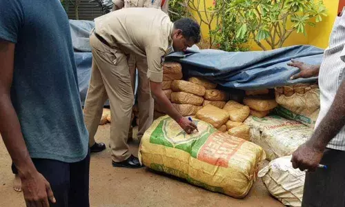 Dry ganja worth  50 lakh  seized in Bhogapuram
