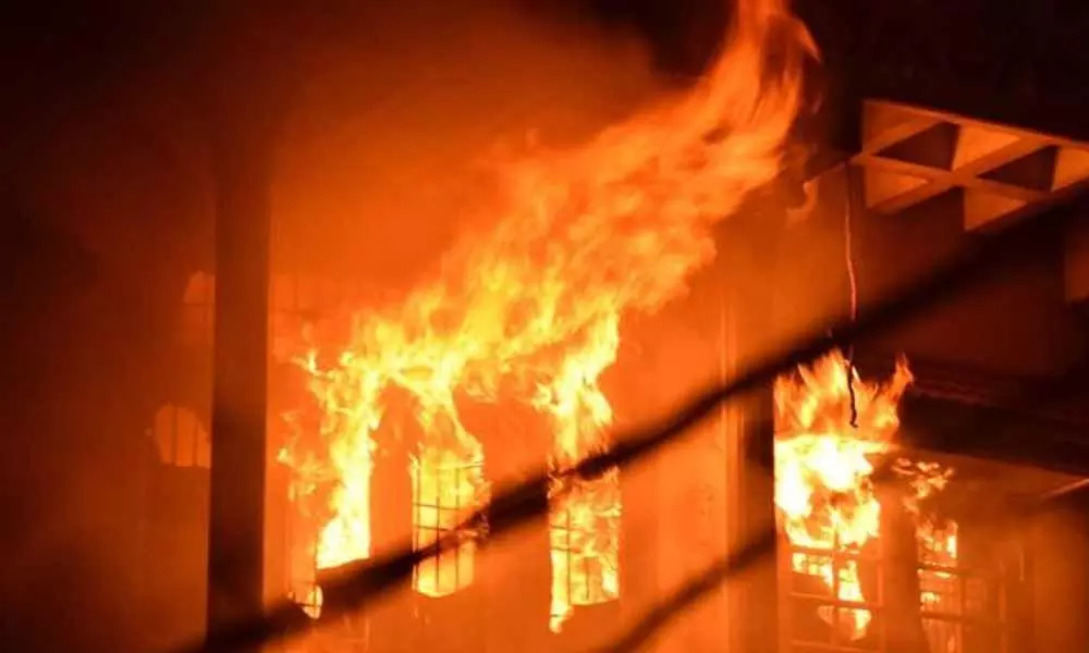 Massive fire breaks out at godown in Nellore