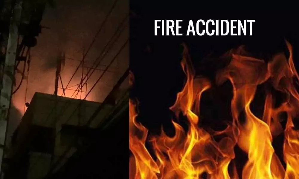 Fire accident at cell phone tower in Khairatabad