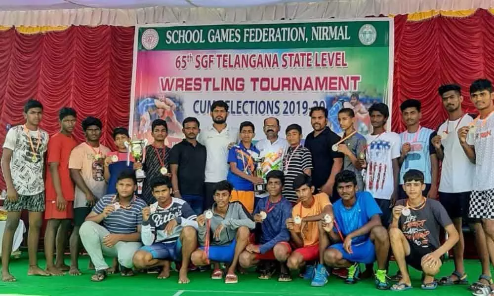 Karimnagar wrestlers win 65th SGF wrestling championship