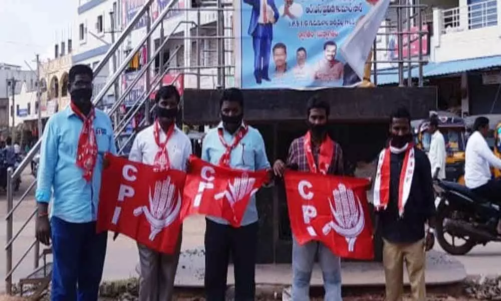 CPI activists condemn arrest of party leader
