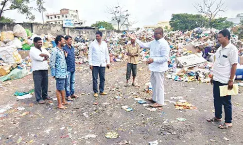 Corporator Pannala Devender Reddy inspects dumping yard