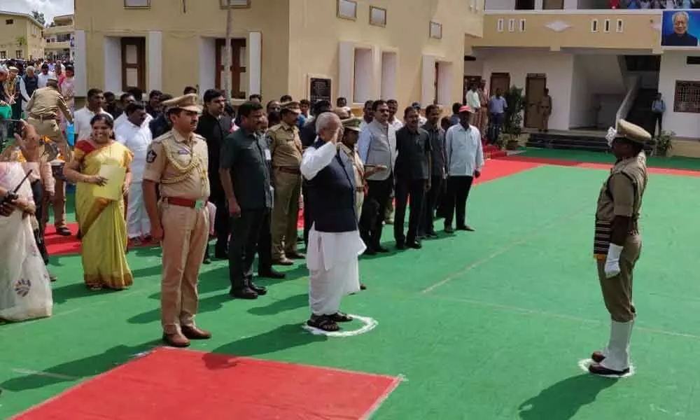 AP Governor arrives in Salur amid grand reception from officials