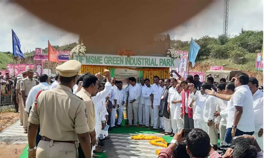 IT Minister KTR lays foundation stone for MSME park in Choutuppal
