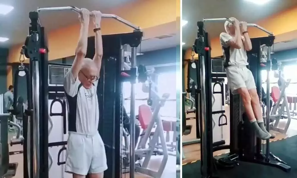 Retired Running Air Marshal PV Iyer does pull ups at the age of 90, video goes viral