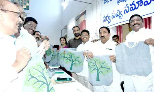 Khammam: Cloth bags distributed to public representatives, district officials