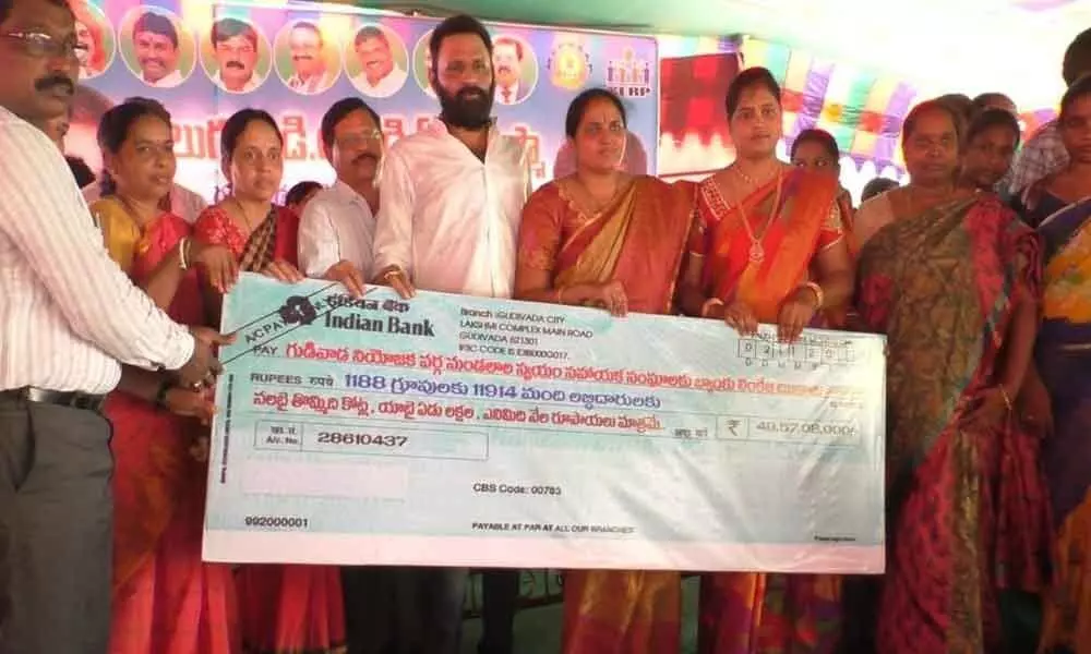 Cheques worth 64.57 cr distributed to SHGs: Kodali Venkateswara Rao (Nani)