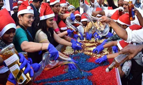 Christmas cake mixing on high note in Vijayawada