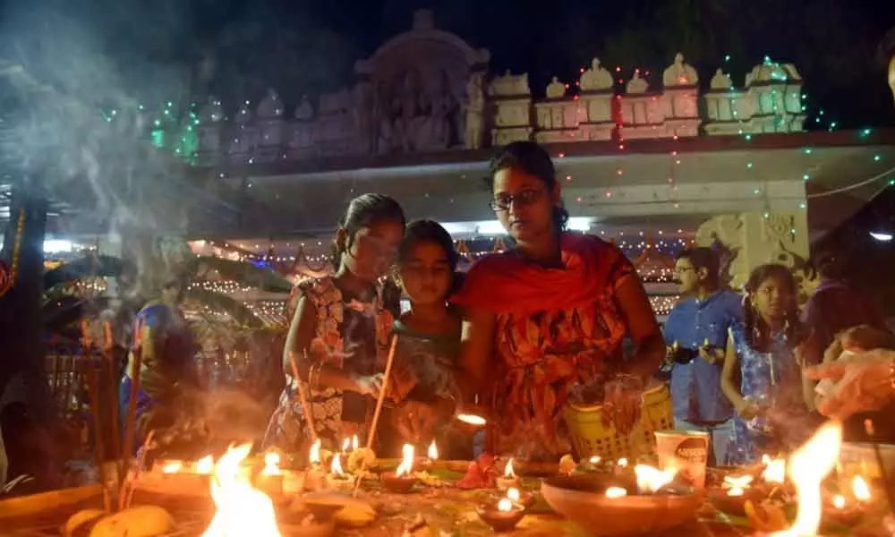 Karthika Somavaram celebrated with religious fervour in Visakhapatnam