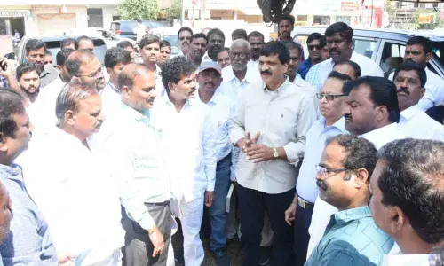 Mynampalli Hanumantha Rao inspects railway under bridge works