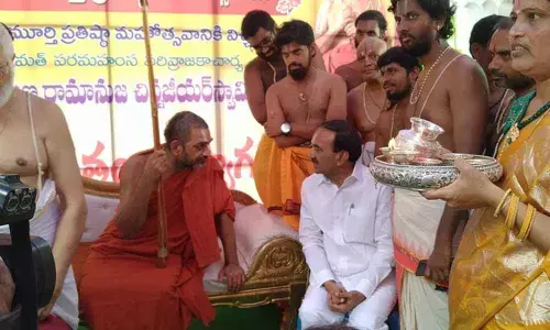 Karimnagar: ­­Chinna Jeeyar Swamy consecrates Sri Rama idol
