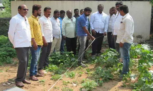 Corporator Pannala Devender Reddy inspects graveyard works