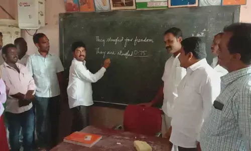 MLA Dr M Anand turns teacher at ZP school
