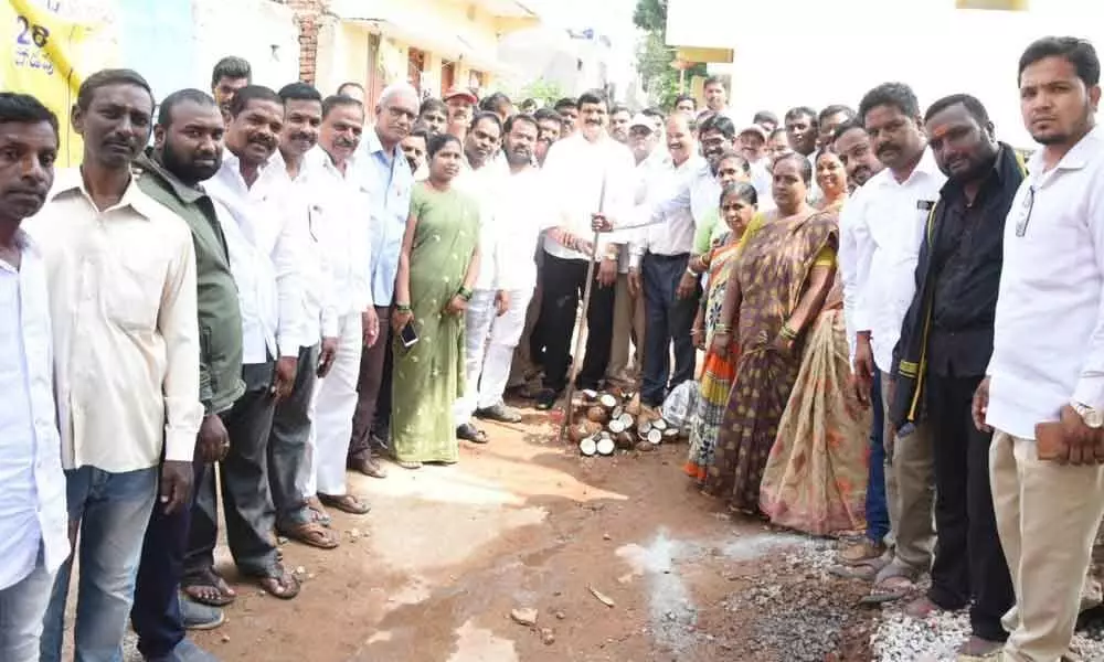 MLA Mynampally Hanumantha Rao inaugurates CC road works