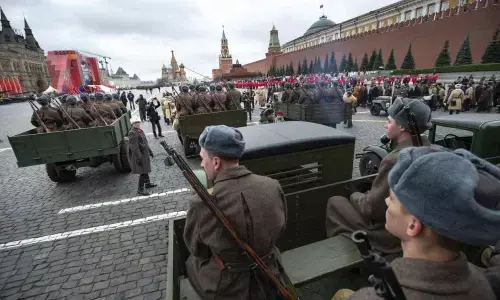Russia re-enacts legendary World War II parade in Moscow