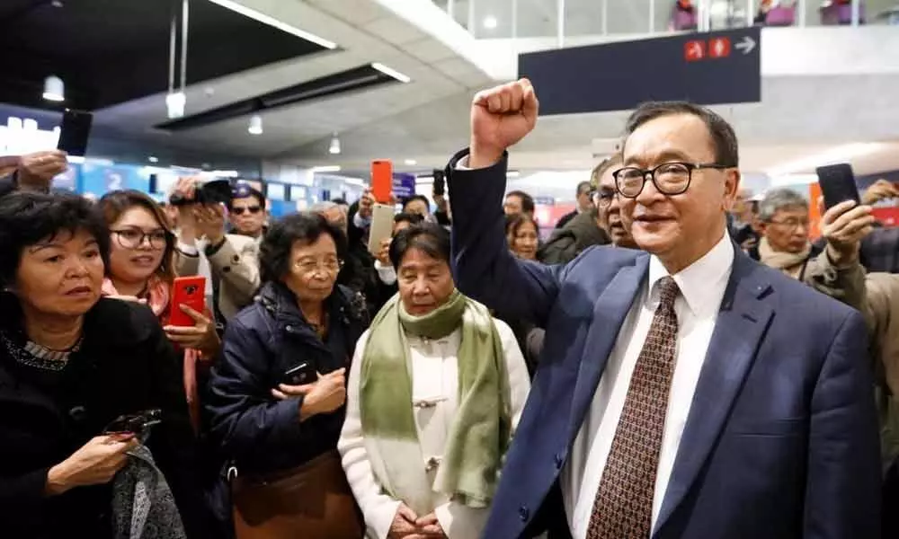 Cambodian opposition leader barred from checking in at Paris airport