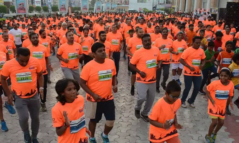 District Collector flags off Marathon Health Run in Vijayawada