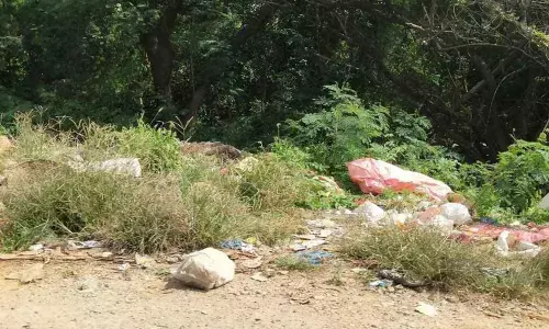 Road turns into dump yard at Bowenpally