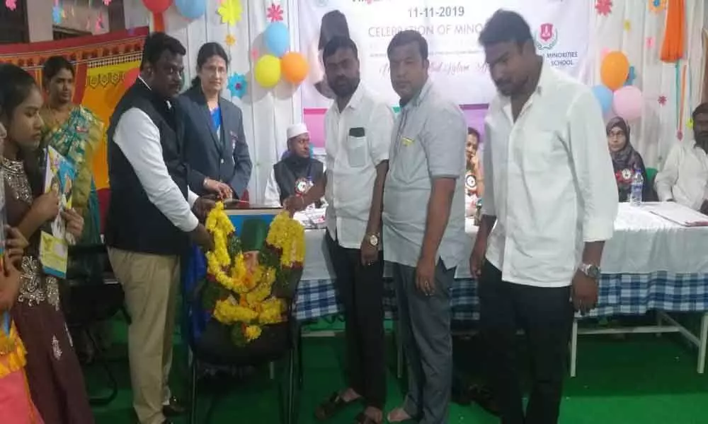 Telangana Minorities Residential School celebrates Azads birth anniversary