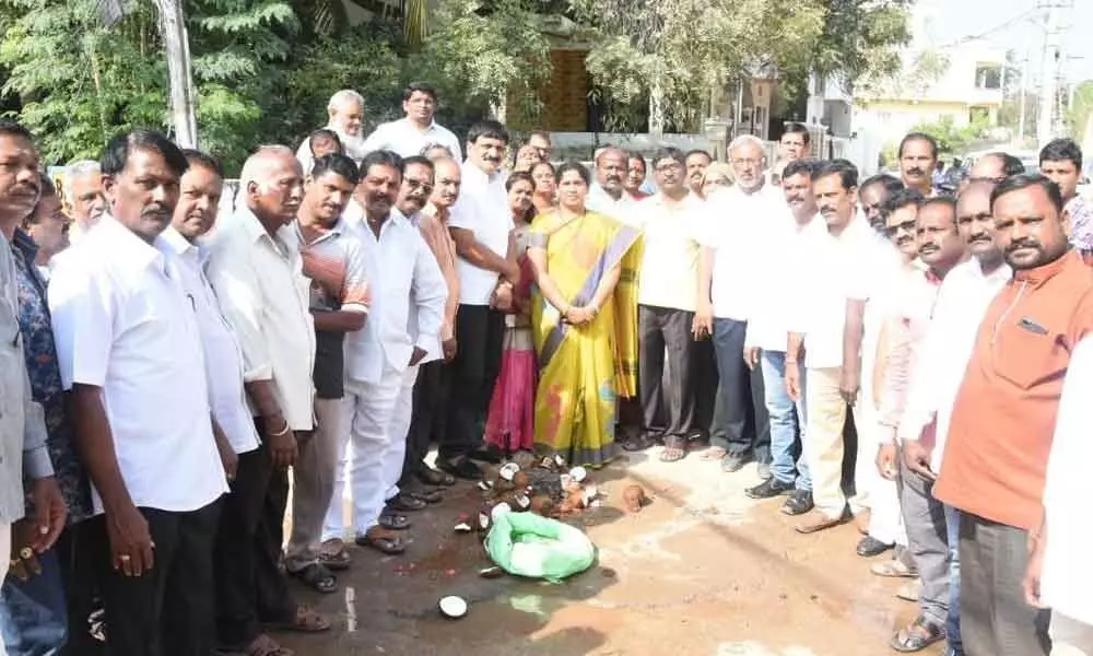 CC road works launched by MLA Mynampally Hanumantha Rao