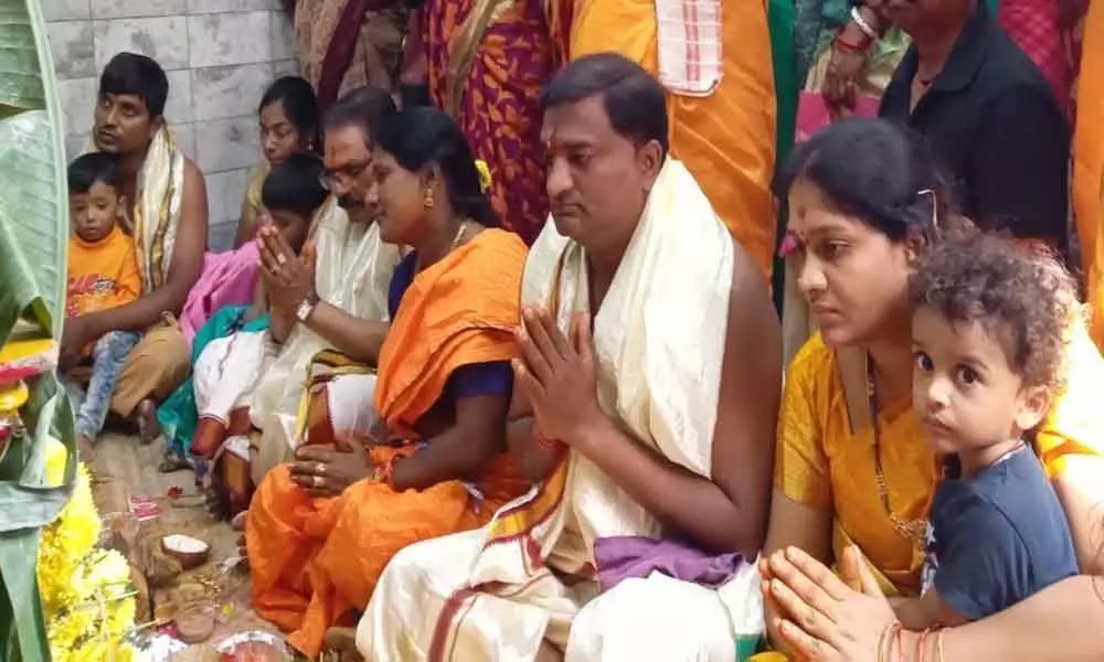 Women devotees perform special Karthika puja