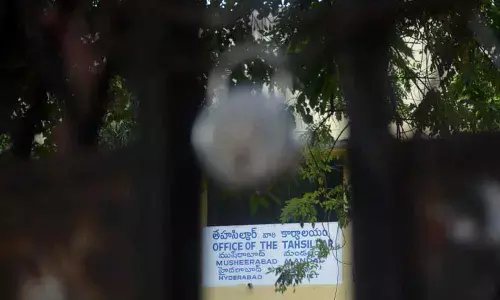 Tight security at Revenue offices  in Hyderabad