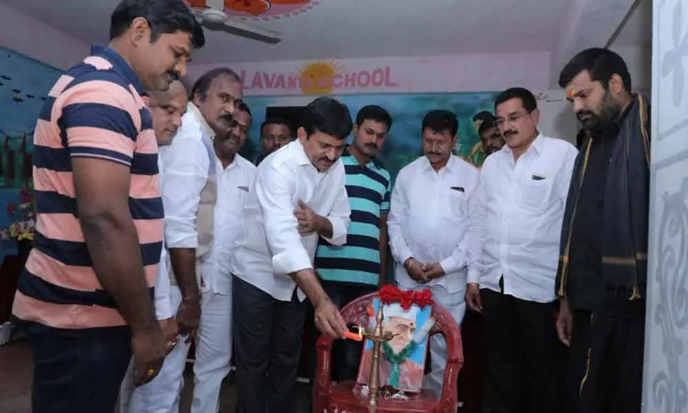 Ex-MP Ponguleti Srinivas Reddy attends Childrens Day celebrations in Khammam