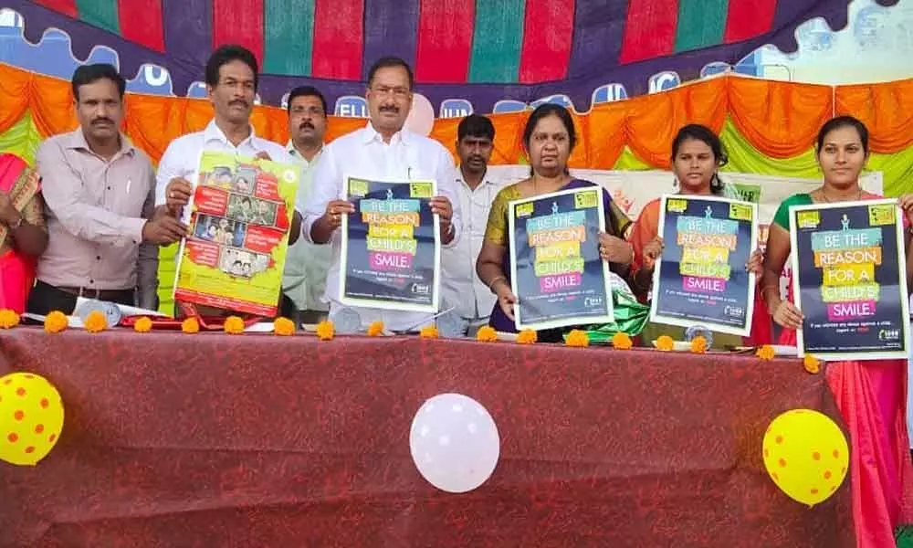 MLA Bethi Subhash Reddy releases child protection poster