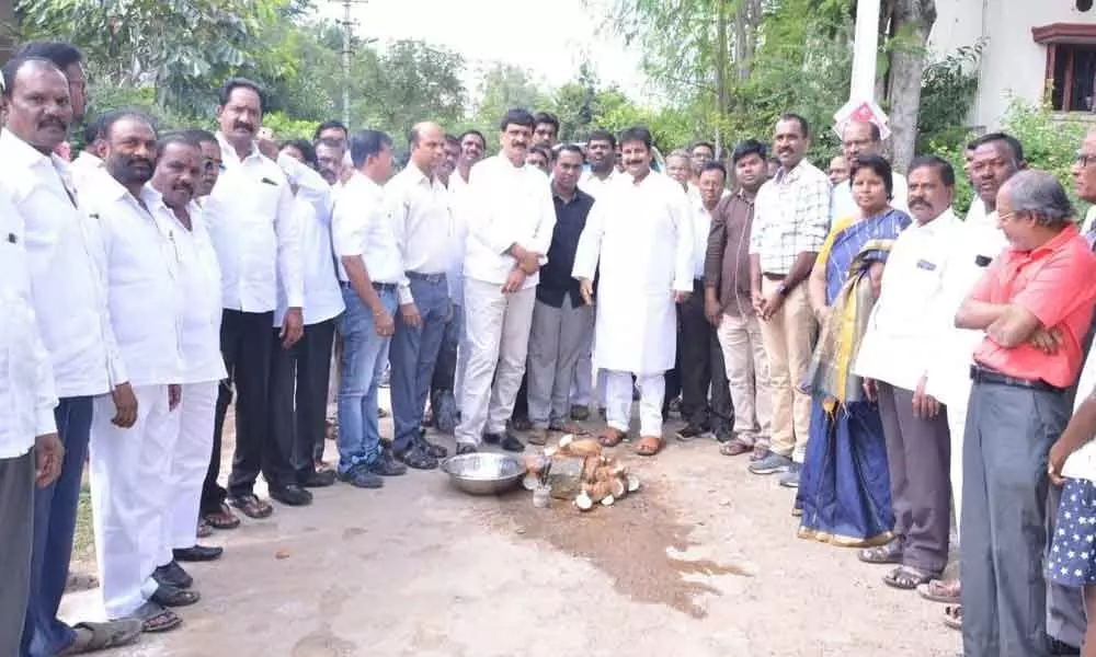 MLA Mynampally Hanumantha Rao launches underground drainage works at Railway Employees Colony