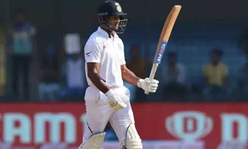 Mayank Agarwal scores his third Test century