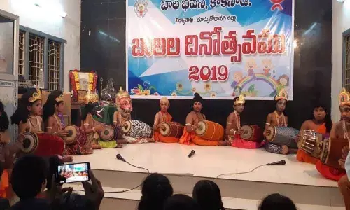 Bal Bhavan holds Dashavatara Mrudanga Sammelanam  in Kakinada