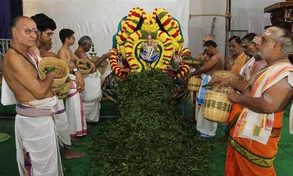 Laksha Bilwarchana held at Kapileswara Swamy temple  in Tirupati