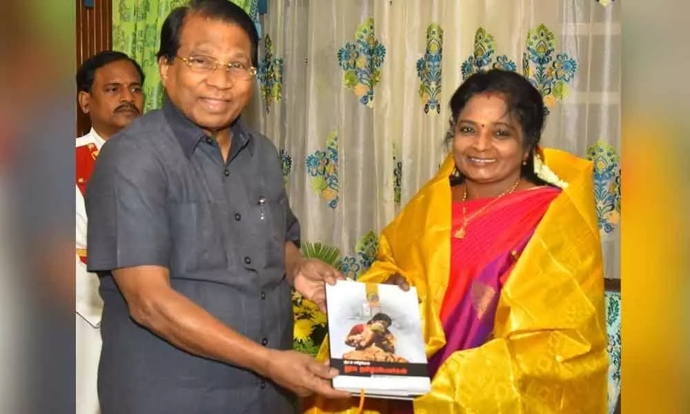 VIT Varsity Chancellor felicitates Telangana Governor in Vijayawada
