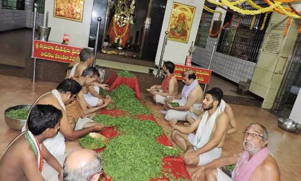 Laksha Tulasi Archana performed in Kakinada