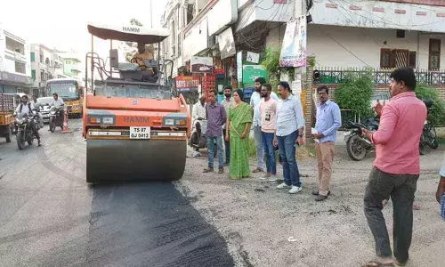 Corporator Lakshmi Prasanna inspects works at BN Reddy Nagar