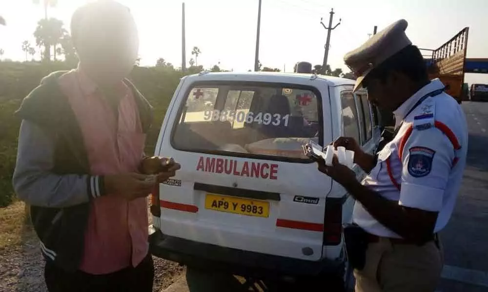 Ambulance driver booked for drunk driving in Hyderabad