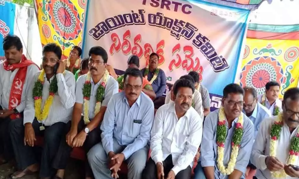 Mahbubnagar: RTC employees intensify protest with a hunger strike