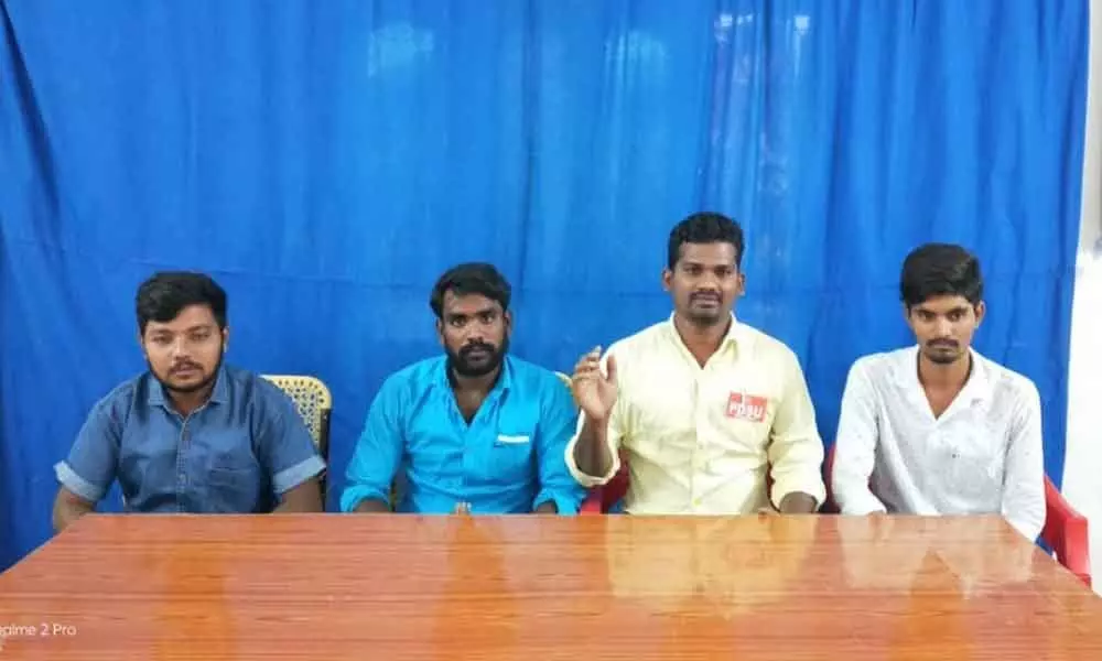 Professors of Telangana University should be suspended: Nizamabad PDSU