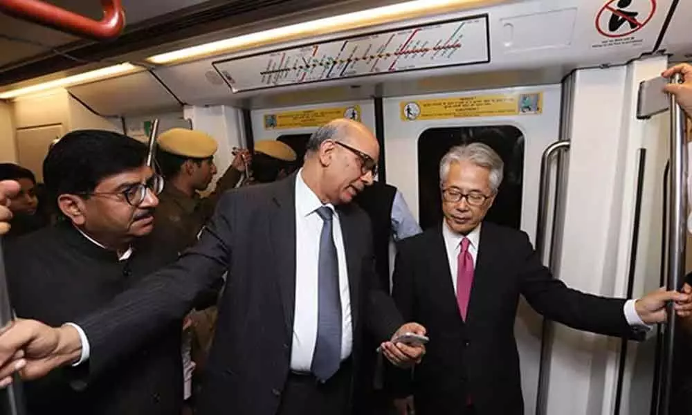 Japanese envoy takes ride in Delhi Metro