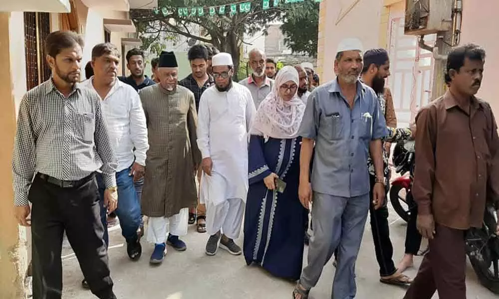 Yakutpura MLA Quadri tours his constituency at Santosh Nagar