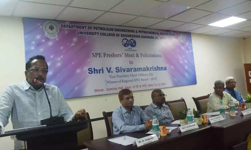 SPE holds freshers meeting at JNTU in Kakinada