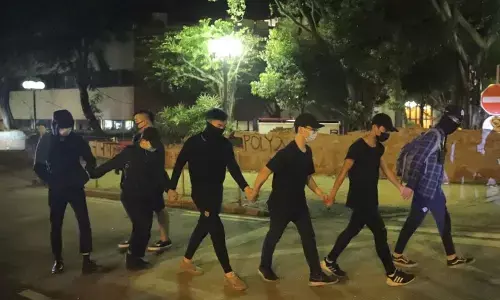 Police to guard polls for vote in protest-wrecked Hong Kong