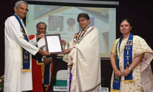 GITAM presents honorary fellowship to Vizag Bio Valley CEO